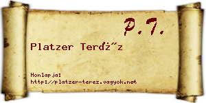 Platzer Teréz névjegykártya